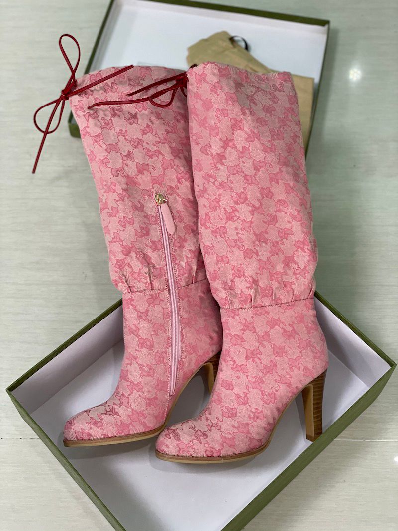 Women Over The Knee Boots Designer Boot Fashion Combat Boot Canvas Zipper Adjustable Straps Casual Shoes Stiletto Heel Ankle Boot Big Size 317 - 6 of 9