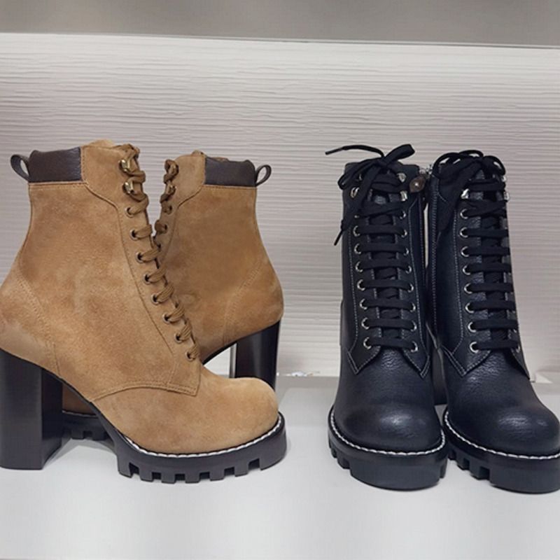 2026 New Designer Star Trail Ankle Boots Women High Heels Boot Classic Martin Desert Boots Girls Lady Suede Leather Boots Print Letter Platform Boot Shoes 013 - 3 of 8