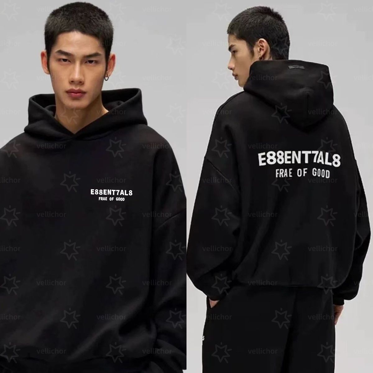 Essential Hoodie Designer Essential Tracksuit Hoodies Silicone Monogram Print Tracksuits Shorts T Shirt Mens Designer Sweatpant High Street Daily Sweatshirt TOP - 3 of 9