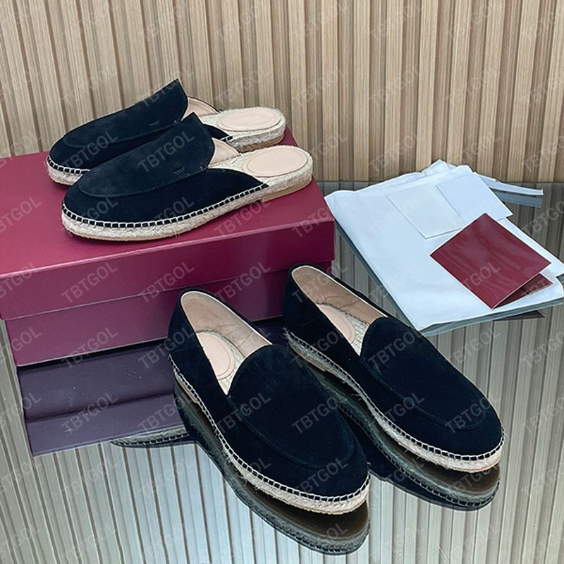 2026 New Women's Chic Espadrille Flats Designer Loafers Straw Woven Slip-On Slippers Soft Suede Leather Casual Summer Shoes 1034 - 5 of 8
