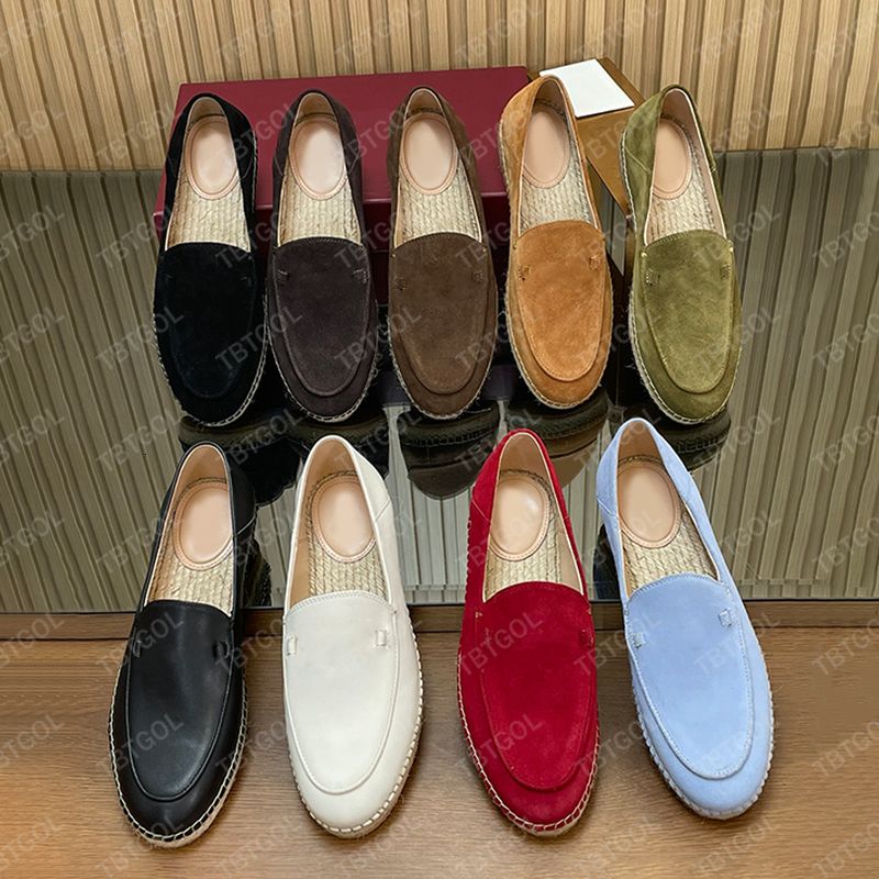 2026 New Women's Chic Espadrille Flats Designer Loafers Straw Woven Slip-On Slippers Soft Suede Leather Casual Summer Shoes 1034 - 3 of 8