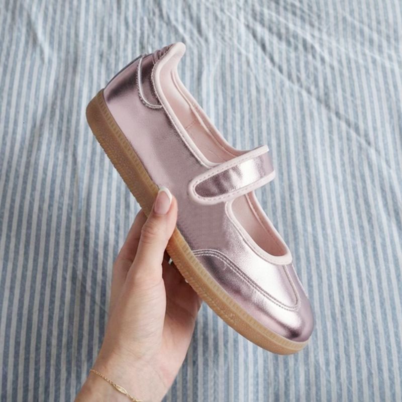 2026 Designer Sneakerinas Ballet Flats Girls Mary Jane Trainers Suede Ballerine Shoes Non Slip Leather Sport Flat Women Casual Walking Sneakers 1160 - 2 of 8