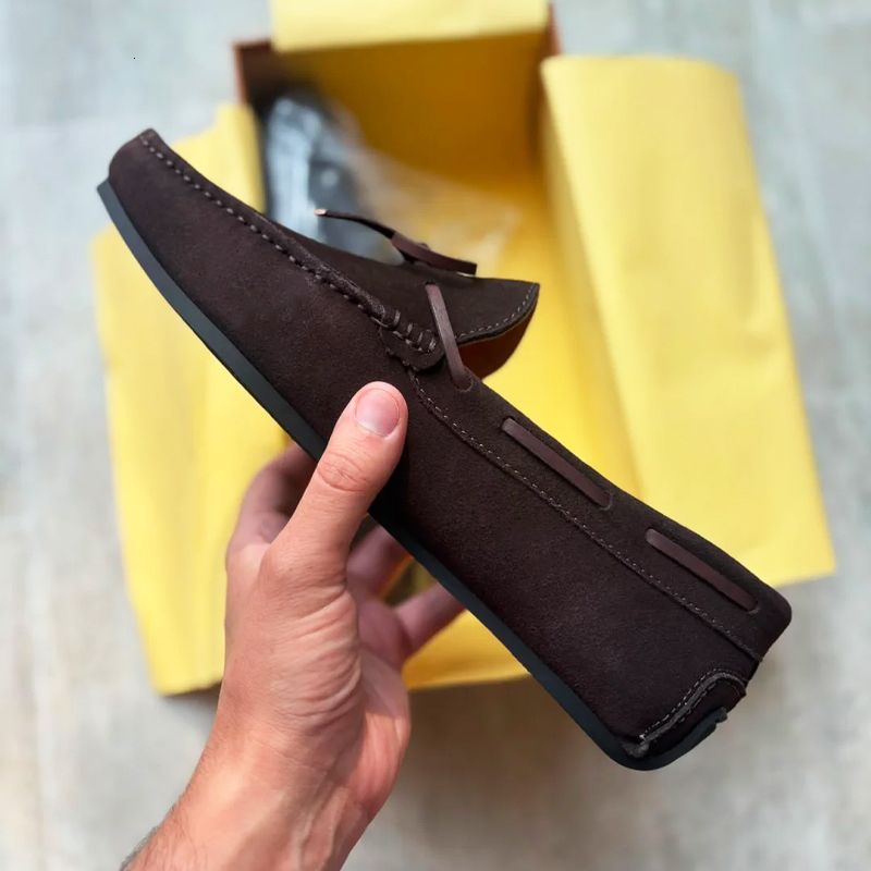 Designer Men Suede Bow Slip On Driving Loafers Low Top Oxford Shoes Soft Flat Moccasin Shoes Comfort Daily Walking Casual Business Footwear High Quality 948 - 4 of 8