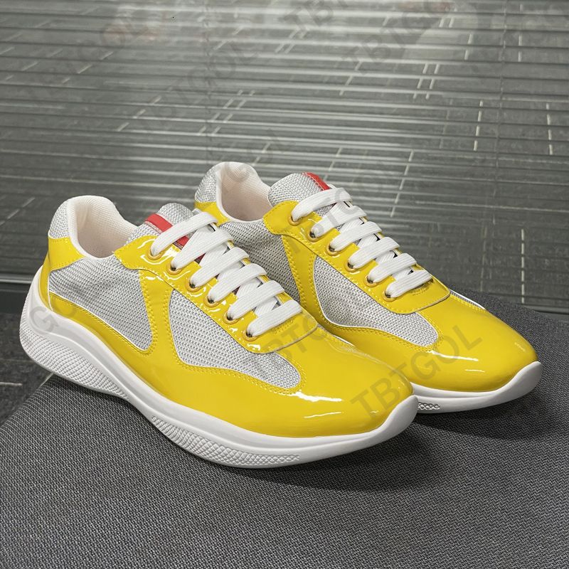 Luxury Sport Shoes Designer Men Americas Cup Yachting Sneakers Runner Flat Trainers Casual Shoes Patent Leather Black Blue Mesh Lace-Up Outdoor Shoes NO53 - 7 of 9