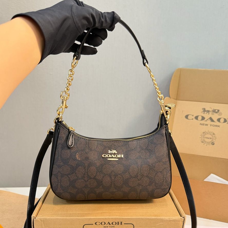 1:1 Correct Emblem teri shoulder bag Designer Handbag New Styles Metal Chain Underarm Bag Tabby Luxury Handbag High-Quality Classic Women's Leather Crossbody Bag - 2 of 8