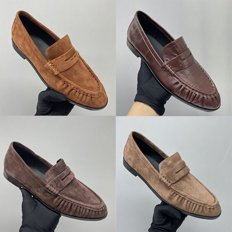 Mirror Quality Y Loafers Men Women Designer Pleated Penny Loafer Mules Genuine Leather Le Loafers Slippers EU47 Loafer Luxury Office Flat Dress Shoes 1137 - 3 of 8