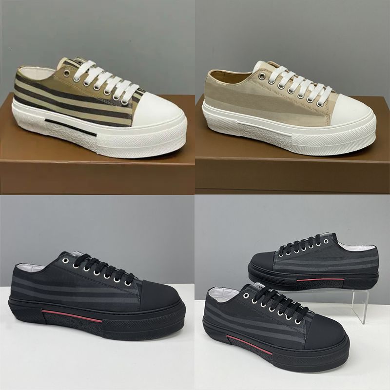 Designer Vintage Printed Check Leather Sneakers Woman Men Trainers Suede Casual Sho Two-tone Cotton Gabardine Flats Shoes Lettering Plaid Calfskin Canvas Shoes 288 - 2 of 8