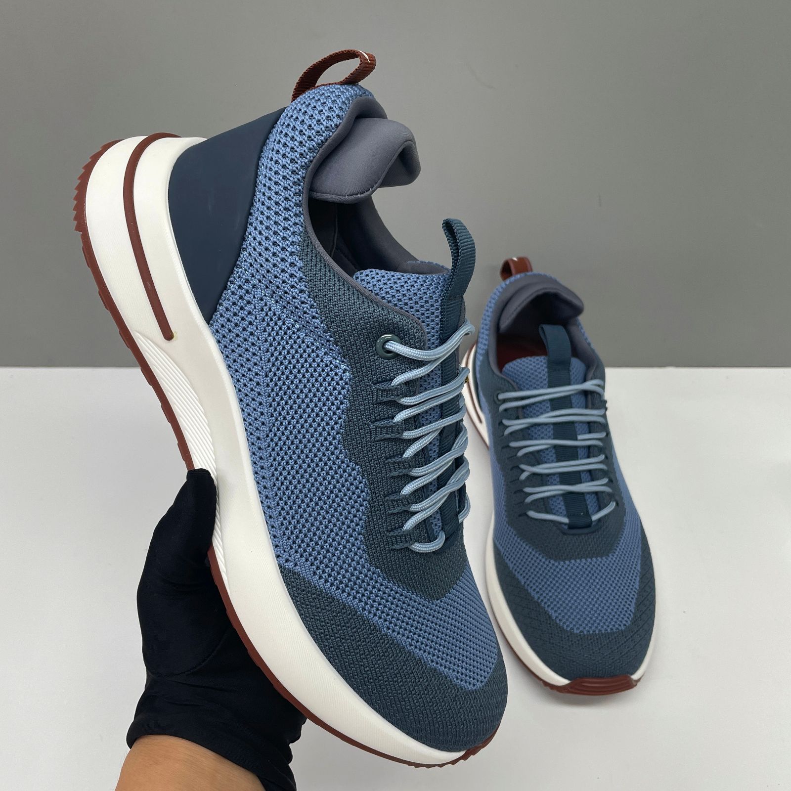 10A Men Luxury Knit Trainers 2026 Week End Walk Sneakers Mens Designer Storm System Technical Mesh Lace Up Cushion Sole Sport Shoes 1168 - 6 of 8