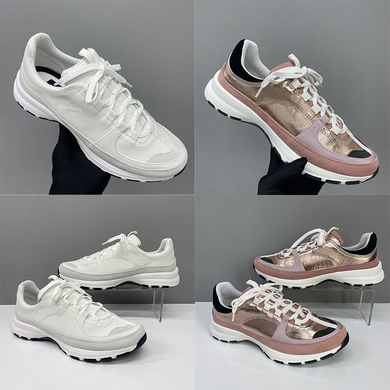 Designer Men Women Luxury Quilted Couple Sneakers Premium Leather Suede Casual Shoes Non-slip Sole Outdoor Sport Walking Trainers White Daily Shoes Top Quality 594 - 7 of 9