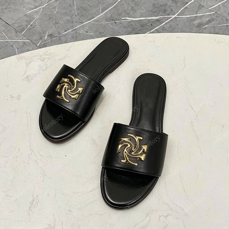 designer slides Eleanor sandals Women's Designer Sandals Shoes Sliders Fashion Outdoor Beach Sandale Womens Shoe Flat Loafer Summer Mule Size 35-42 - 7 of 8