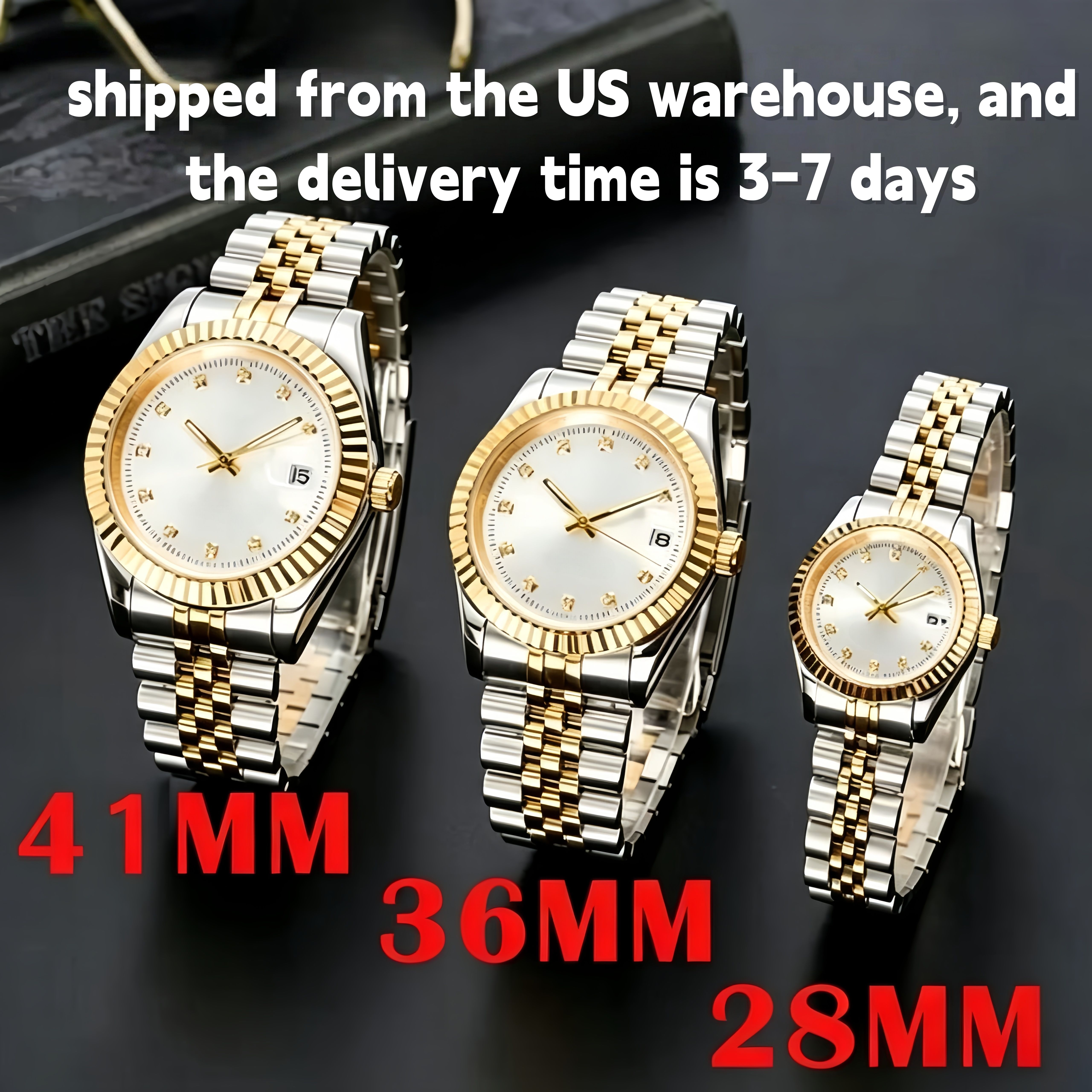 watch orologio Automatic Mechanical Watches Men Big Magnifier 41mm/36mm Stainless steel Sapphire Mens Watches Male Wristwatches Luminous - 2 of 9
