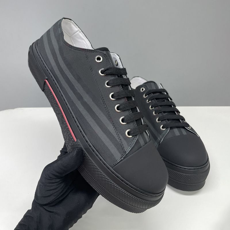 Designer Vintage Printed Check Leather Sneakers Woman Men Trainers Suede Casual Sho Two-tone Cotton Gabardine Flats Shoes Lettering Plaid Calfskin Canvas Shoes 288 - 5 of 8