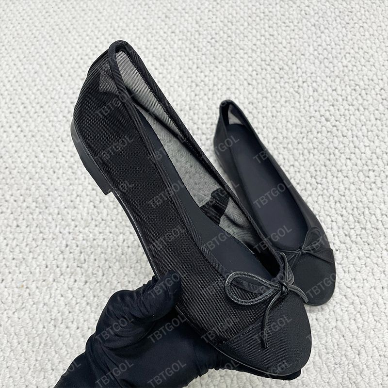 Top Quality Women Suede Ballet Flats Designer Velvet Loafers Bow Mesh Sandals Dinner Dress Shoes Girls Slip-On Wedding Party Boat Shoes 891 - 7 of 8
