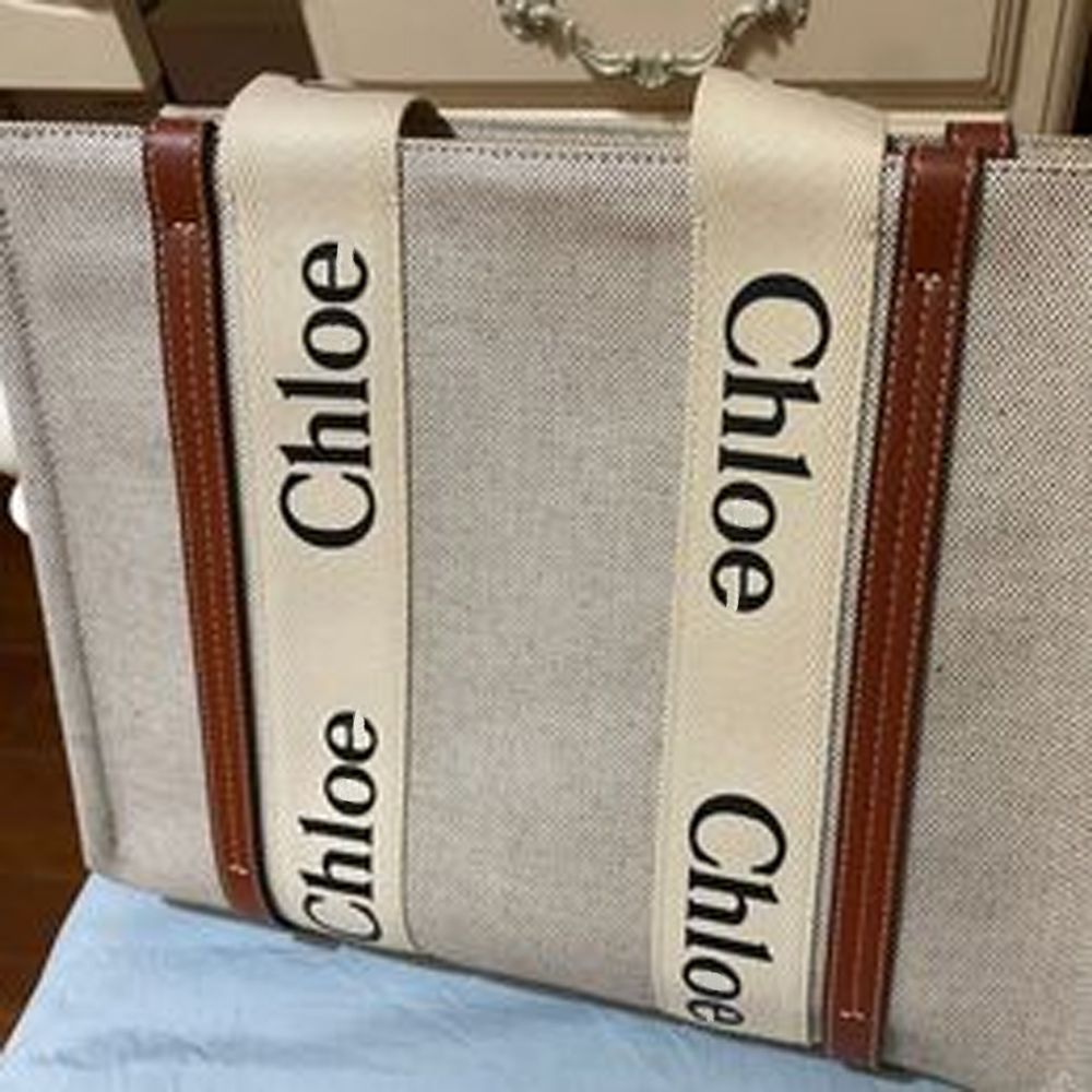 Tote Bag Designer Bag Beach Bag Large Capacity Bag Summer Woven Fabric Bag Linen Canvas Shoulder Bag Luxury Women's Handbag Beige Woody Printed Bag Handwoven Straw Bag - 2 of 8