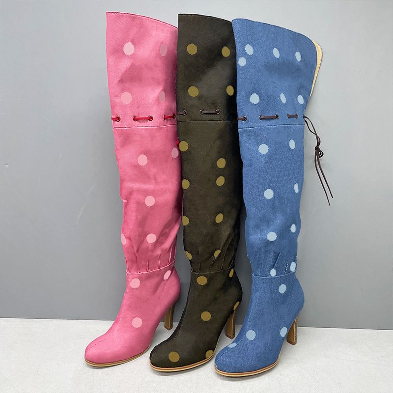 Over The Knee Boot Women Designer Boots Winter Sock Long Boot Adjustable Straps Canvas Zipper Laces Original Shoes Ladies Girls Sexy Knee High Boot 335 - 8 of 9