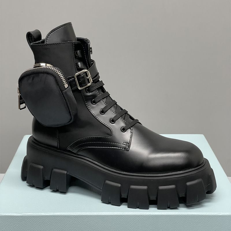 Designer Men Women Rois Ankle Boots Platform Martin Booties Real LeatherWith Removable Pouch Black Lady Outdoor Booties Shoes With Box High Quality 43 - 2 of 8