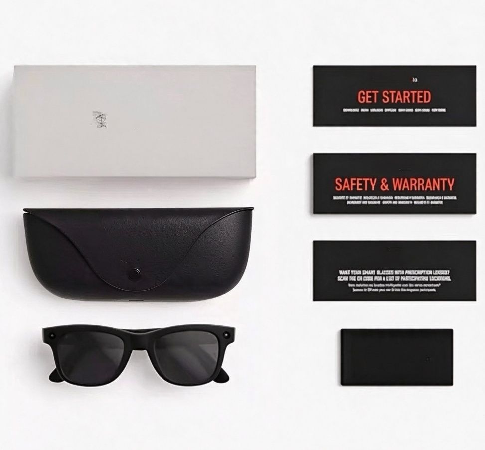 META Glasses RB With Camera Sunglasses Bluetooth Call Anti Shake HD Camera with Video Recording Dual Mic Reduction AI Smart Sunglasses with Charging Case - 4 of 6