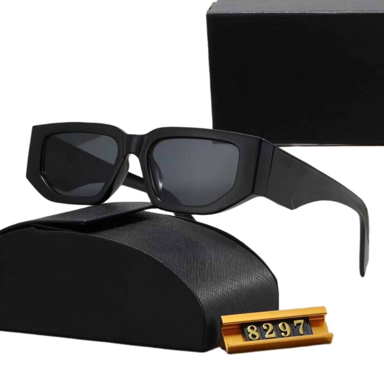 8297 XY Top luxury Sunglasses Polarizing lens designer womens Mens Goggle senior Eyewear For Women eyeglasses frame Vintage Metal Sun Glasses With Box leopard - 1 of 7