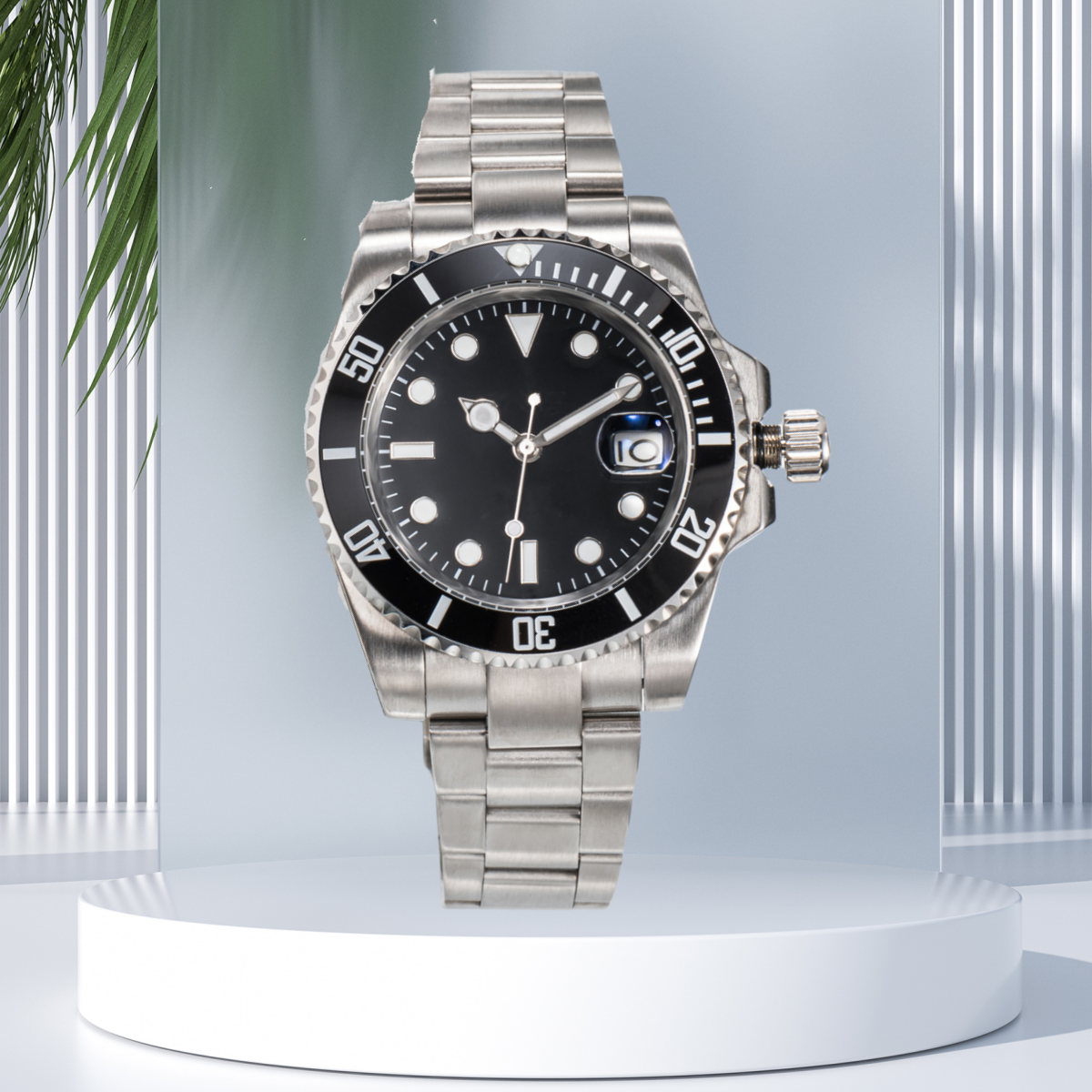 Sliding lock luxury ceramic bezel sapphire glass men's watch 2813 automatic mechanical watch 41mm fashion watches men's 904L stainless watch with box - 3 of 9