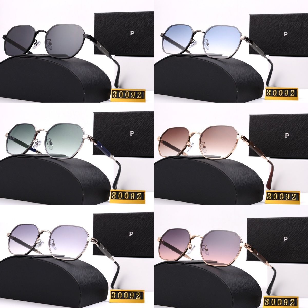 Designer Sunglasses Mens Womens Brand luxury Metal Frame Polarized Classic eyeglasses black vintage summer Outdoor shades eyeglasses with box - 8 of 9