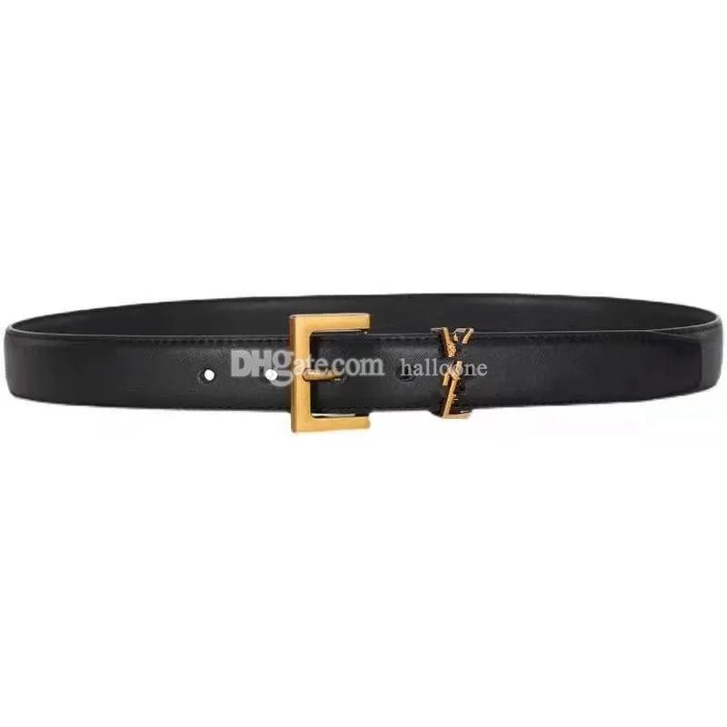 Desinger Belt Belts Women's Belt Gold/Silver Buckle Belt Black leather belt Fashion Dress Pants Jeans belts for women mens 3.0cm width - 2 of 8