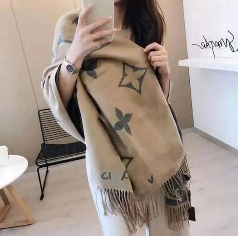 New Luxury Scarfs Designer Scarf Pashmina For Women mens Designers Warm Scarfs Fashion Classic Men And Women Cashmere Wool Long Shawl Box - 3 of 8