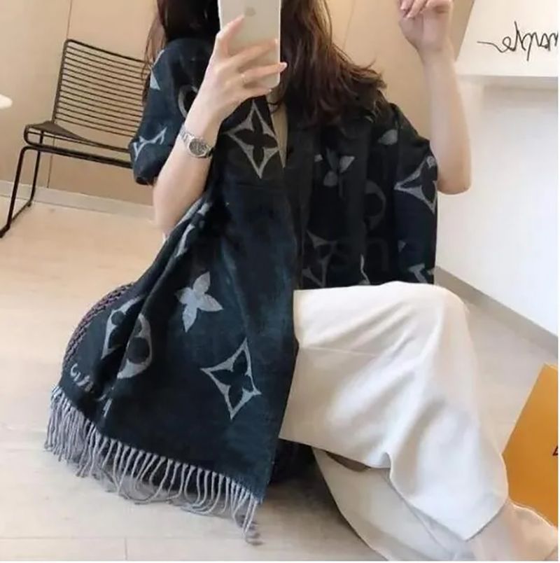 New Luxury Scarfs Designer Scarf Pashmina For Women mens Designers Warm Scarfs Fashion Classic Men And Women Cashmere Wool Long Shawl Box - 4 of 8