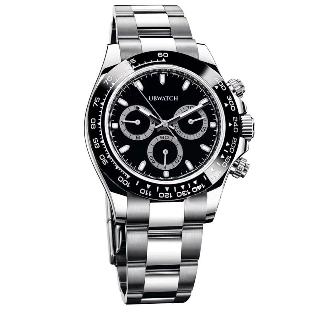 Quality Watch ST9 Steel All Subdials Working 40mm Automatic 3866 Mechanical Movement Sapphire Glass Mens Ceramic Bezel Silver Dial Watches - 6 of 8