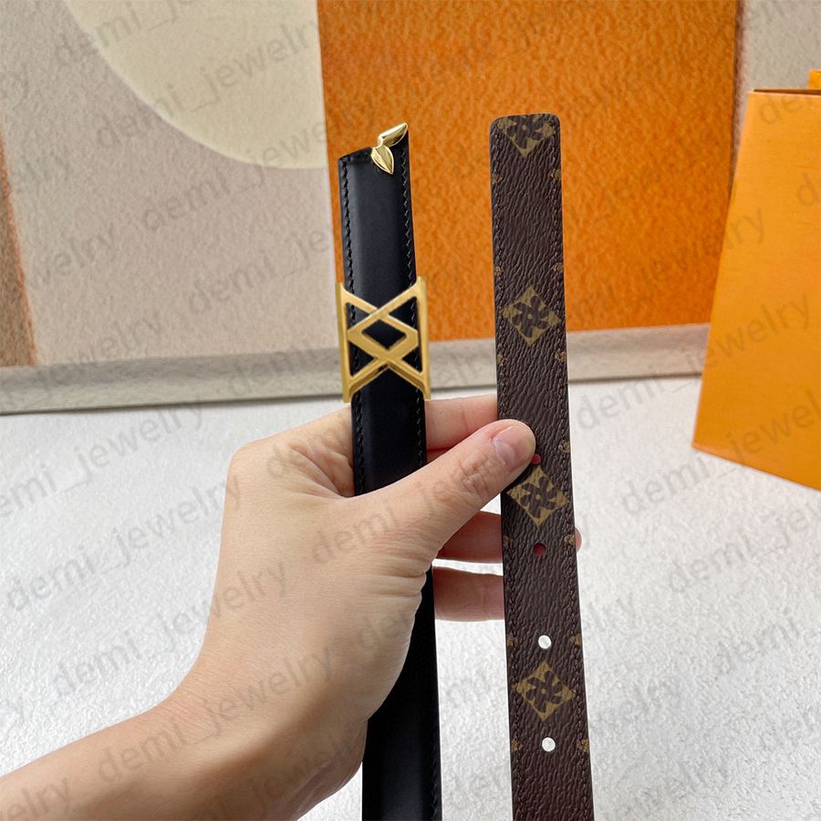 Reversible Designer Belt Genuine Leather Belts for Women Narrow Style Width 2cm Classic Ladies Smooth Buckle Black Pink Beige Waistband - 6 of 8