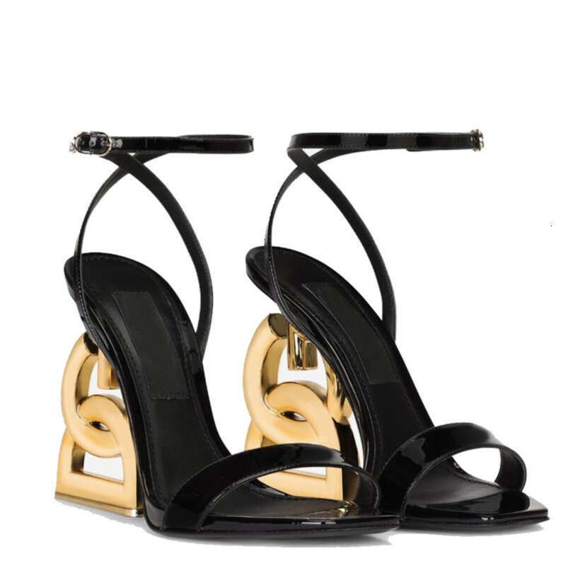 top Designer Dress Shoes High Heels Famous Brand Women Patent Leather Sandals Shoes Red Black White Party Wedding Lady Walking Shoe EU35-42 - 1 of 3
