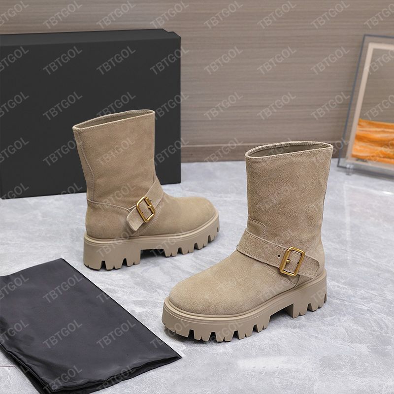 Designer Ankle Boots Women Rois Boots Platform Booties Leather And Suede Combat Knight Sneakers Trainers NO43 - 7 of 9