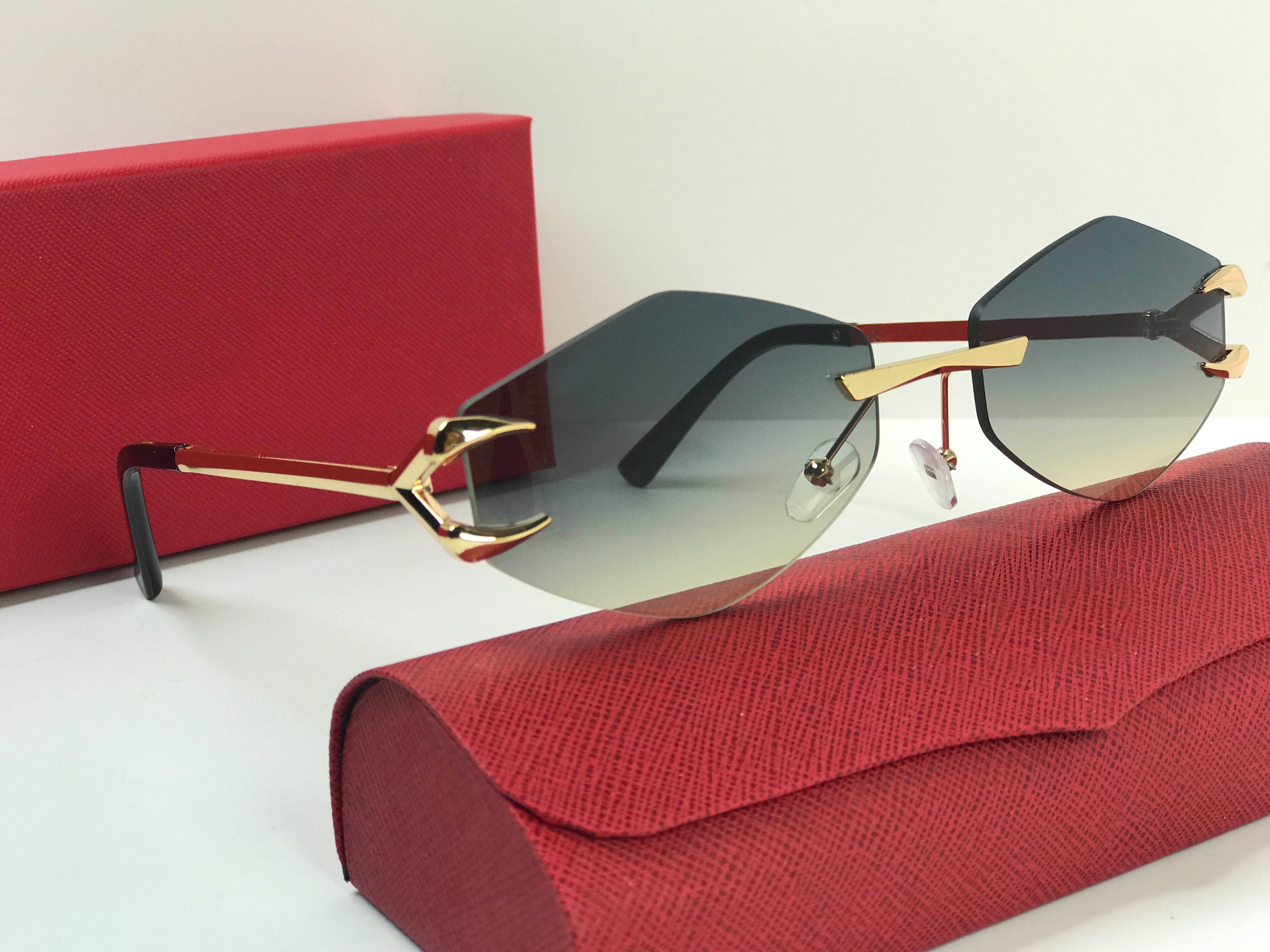 Luxury Designer Sunglasses Mens Rimless Panther Sunglasses Womens Polarized UV Protection Sun Glasses Vintage Driving Shades Lunettes De Soleil Femme - 7 of 8