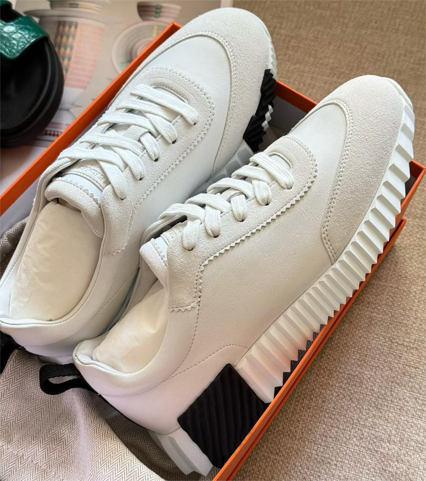 Designer Bouncing Series Sneakers Suede Leather Casual Men Women Trainers Patchwork Mesh Running Shoes Goatskin Breathable Outdoor Sneakers1 - 1 of 8