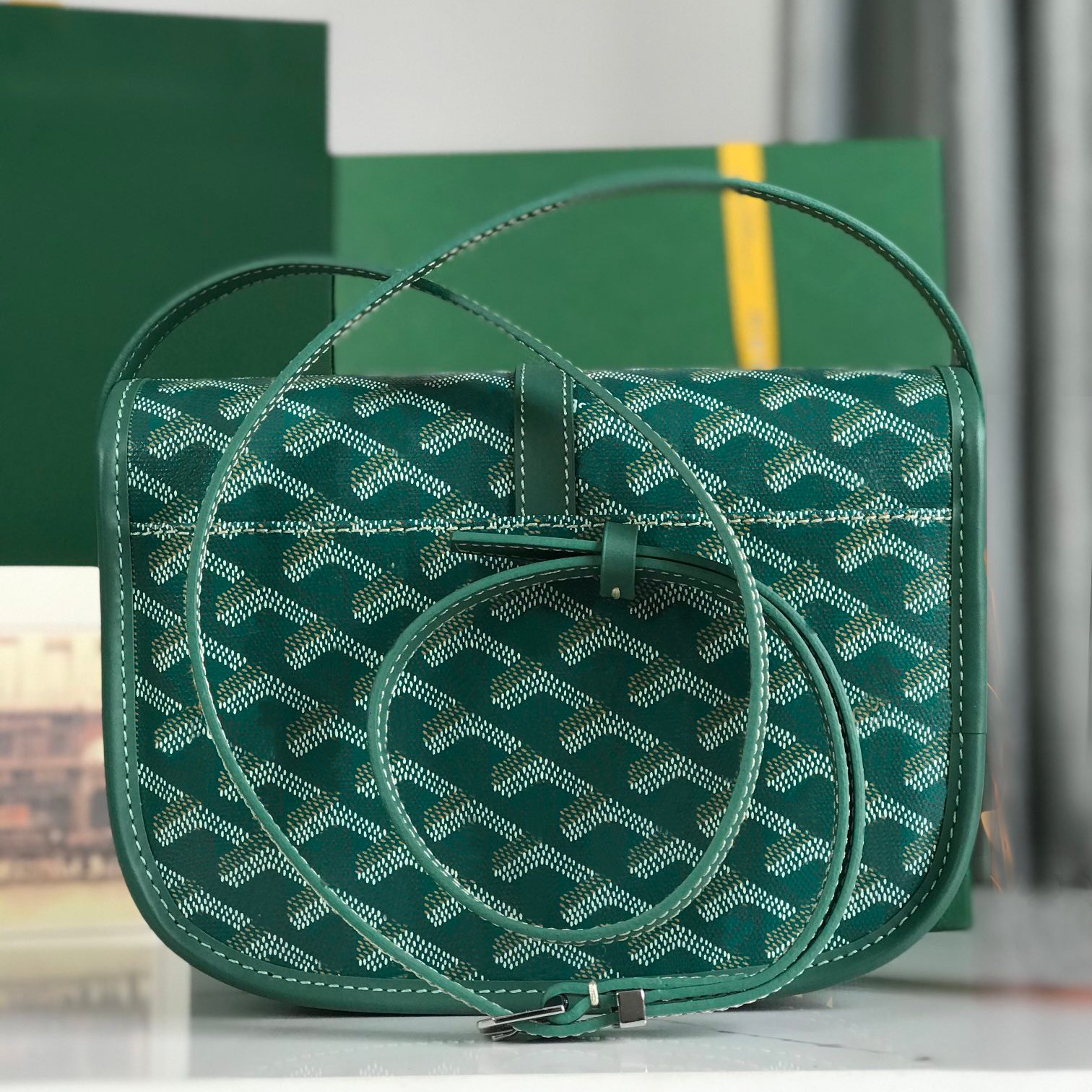 Camera bag green classic shoulder bag multi-color designer bag subtitle design high-quality leather strap crossbody bag flip cover handbag buckle small square bag 05 - 3 of 8