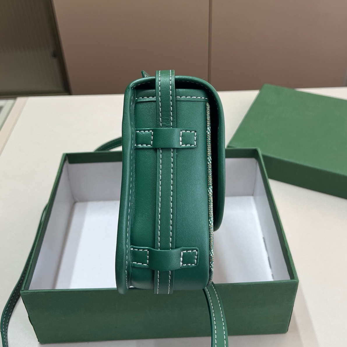Camera bag green classic shoulder bag multi-color designer bag subtitle design high-quality leather strap crossbody bag flip cover handbag buckle small square bag 05 - 4 of 8