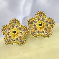 Gold diamond stud earrings