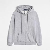 7#grey zip up with black logo