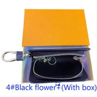 4#Black flower Keychains bag+Box