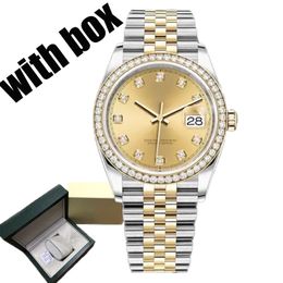mens diamond lady watches automatic mechanical movement wristwatches full stainless steel watch luminous sapphire glass montre de luxe 28-36-41mm