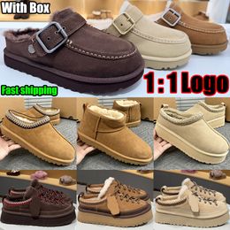 Designer Shoe Goldenstar Evelina Clog Slippers Women Men Tasman Slides Bailey Bow Tazz Boots Suede Furry Lined Buckle Strap Fall Driftwood Chestnut Sand Winter Shoe - myaceshop