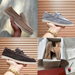 Loafers Designer Men Women Genuine Leather Suede Loafers Slip On Driving Shoes Metal Pendant Soft Moccasins Outdoor Daily Walking Casual Footwear Top Quality 739