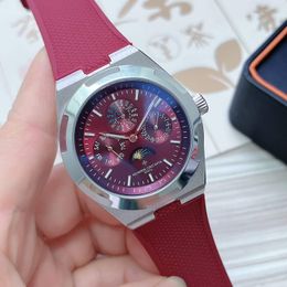 Vacheron Constantin Overseas Burgundy Watch 4300V/220G-H151 Watch Ceramic Bezel Men's Watch Stainless Steel Case Silver Case New Black Case