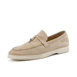 Casual Shoes Men's Walking Driving Unisex All Genuine Leather Loafer Sheepskin Suede Flat Women's Large - myaceshop