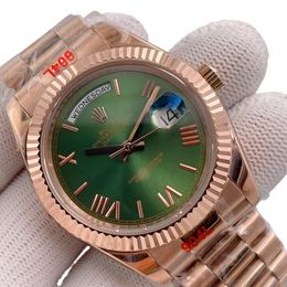 U1 Rolex Day Date 40MM Rose Gold Case Automatic Stainless Steel Watch Bezel Men's Watch Sapphire Glass Case New - myaceshop