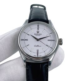 U1 Rolex Cellini Time 39MM Sapphire Glass Automatic Stainless Steel Watch Bezel Men's Watch Sapphire Glass Case New Black Case - myaceshop