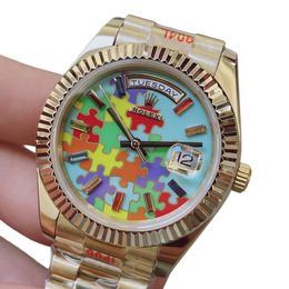 U1 Rolex Day Date 40MM emoji-puzzle Case Automatic Stainless Steel Watch Bezel Men's Watch Sapphire Glass Case New - myaceshop