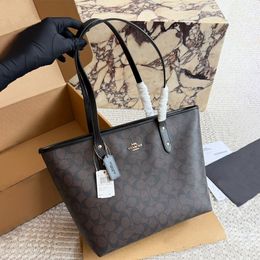 1:1 coachbags tote bag City Designer Bag Shoulder Bag Handbags Classic Brown and Black Monogram Tote Women's High-Quality Handbags Fashion Large Capacity Shopping Bag