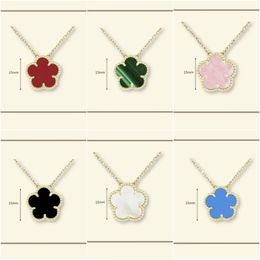 necklace designer for women Classic 15MM necklace clover stainless steel jewlery mother of pearl diamonds flower pendant necklace designer jewelry women gift box