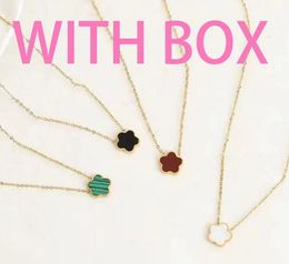 With BOX Classic Clover Necklace Pendant Pearl Mother S925 silver Plated 18K for Women's Girl Valentine's Day Mother's Day Engagement designer luxury Jewelry Gift - myaceshop