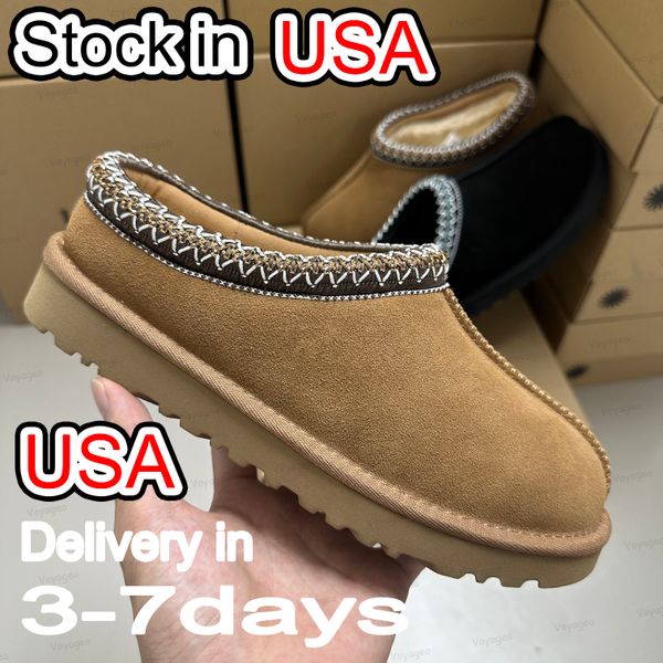 Tasman Slippers Designer Men Women Tazz Mustard Seed Chestnut Sand Fur Slides Sheepskin Classic Ultra Mini Platform Boot Winter Slip-on Shoes Suede Evelina Clog 35-47 - Shoes & Accessories - myaceshop